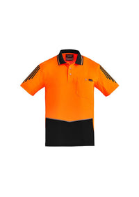 Thumbnail for Syzmik Men's Hi-Vis Flux S/S Polo - Kiwi Workgear