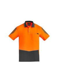 Thumbnail for Syzmik Men's Hi-Vis Flux S/S Polo - Kiwi Workgear