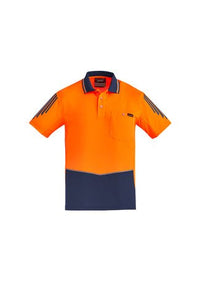 Thumbnail for Syzmik Men's Hi-Vis Flux S/S Polo - Kiwi Workgear