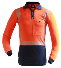 Thumbnail for Caution D/N L/S Segmented Tape Microfibre Polo