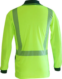 Thumbnail for Caution D/N L/S Segmented Tape Microfibre Polo