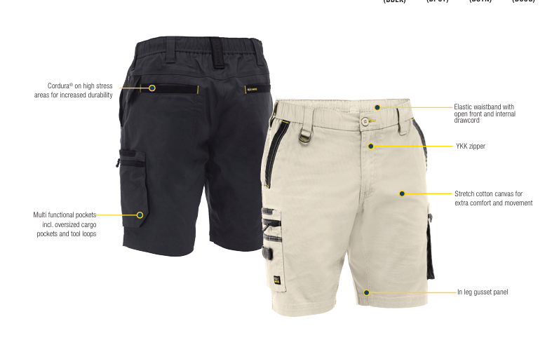 Bisley Flex & Move™ Elastic Waist Cargo Short - Kiwi Workgear