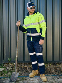 Thumbnail for Bisley Taped Biomotion Stretch Cotton Drill Elastic Waist Cargo Work Pant - Kiwi Workgear