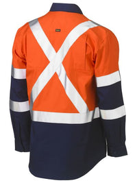 Thumbnail for Bisley Taped Biomotion Two Tone Hi Vis Lightweight Drill Shirt - Kiwi Workgear