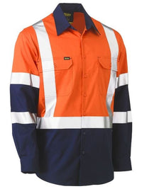 Thumbnail for Bisley Taped Biomotion Two Tone Hi Vis Lightweight Drill Shirt - Kiwi Workgear