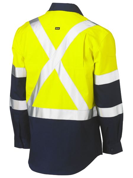 Bisley Taped Biomotion Two Tone Hi Vis Lightweight Drill Shirt - Kiwi Workgear