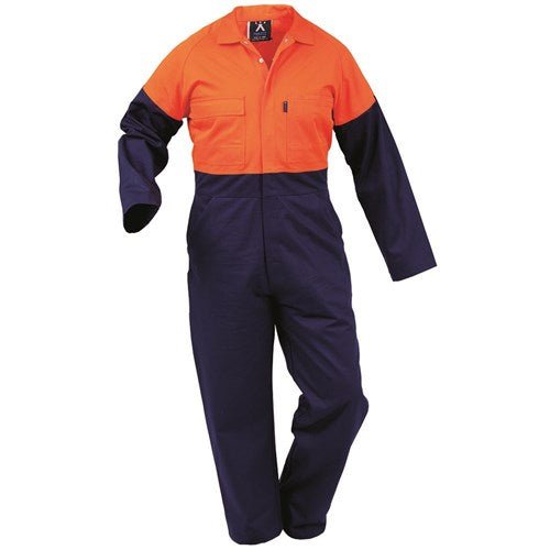 Bison Long Sleeve Day Only Domed Cotton Overalls - Kiwi Workgear