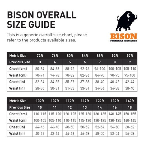 Bison Overall Workzone Easy Action Polycotton Zip - Black - Kiwi Workgear