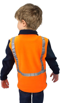 Thumbnail for Caution Children's Hi - Vis Polar Fleece 1/2 Zip Tunic - Kiwi Workgear