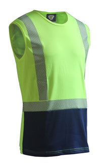 Thumbnail for Caution D/N H Back Singlets - Segmented - Kiwi Workgear