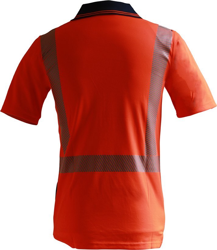 Caution D/N Segmented Tape Microfibre Polo S/S - Kiwi Workgear