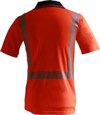 Thumbnail for Caution D/N Segmented Tape Microfibre Polo S/S - Kiwi Workgear