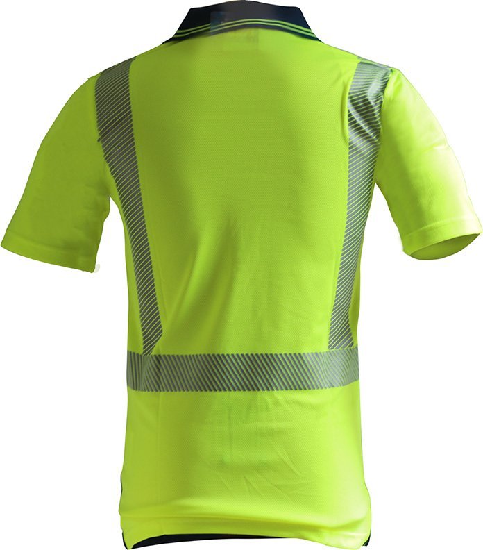 Caution D/N Segmented Tape Microfibre Polo S/S - Kiwi Workgear