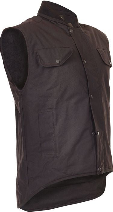 Caution Oilskin Sleeveless Vest - Brown - Kiwi Workgear