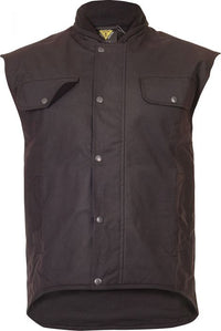 Thumbnail for Caution Oilskin Sleeveless Vest - Brown - Kiwi Workgear