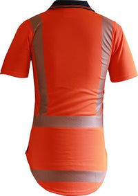 Thumbnail for Caution TTMC S/S Segmented Tape Microfibre Polo - Kiwi Workgear