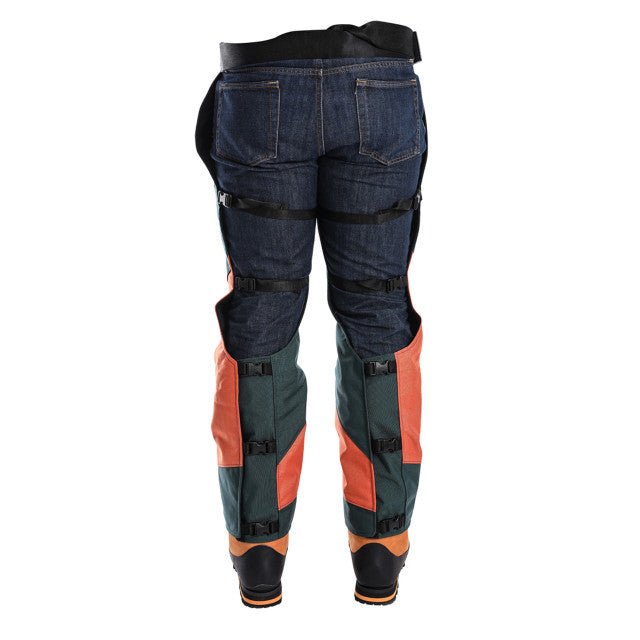 Clogger DefenderPRO Tough Chainsaw Chaps Arborist Edition with 360 Calf Protection Clipped - Kiwi Workgear