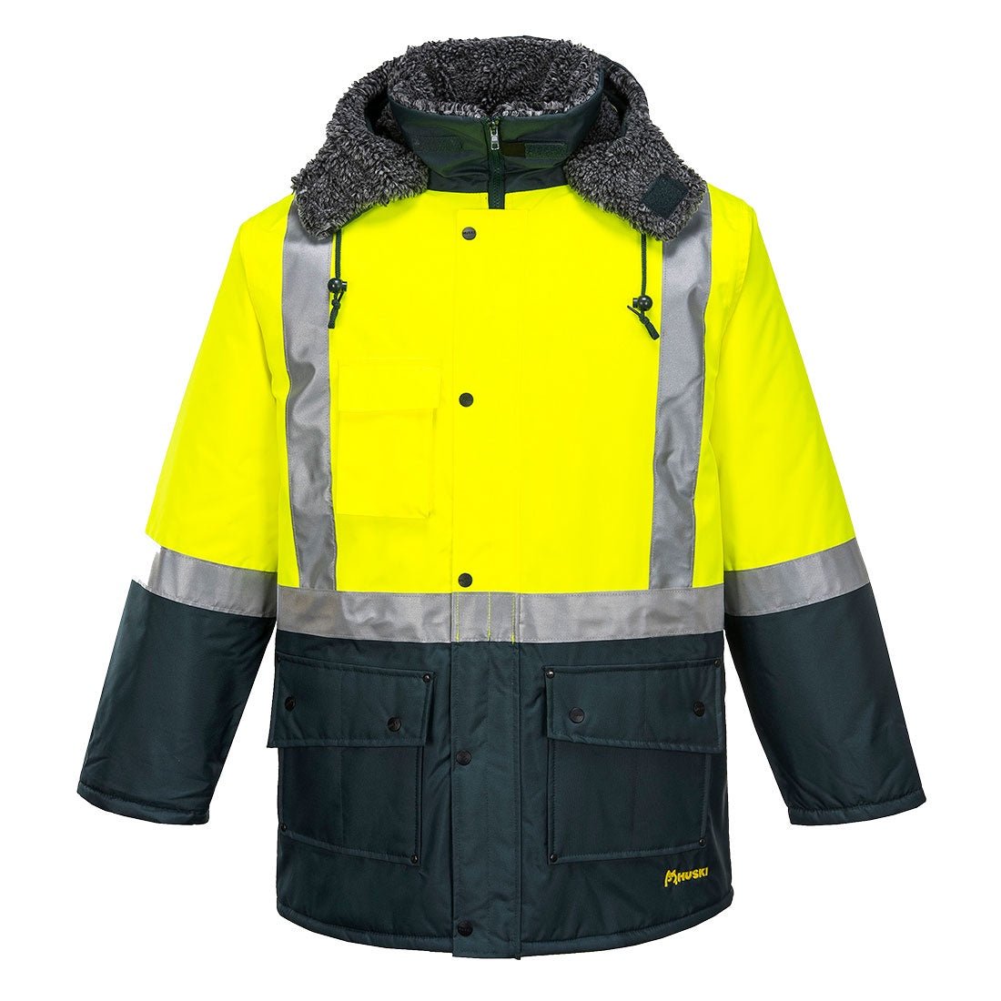 Huski Hi - Vis Contrast Freezer Jacket - Kiwi Workgear