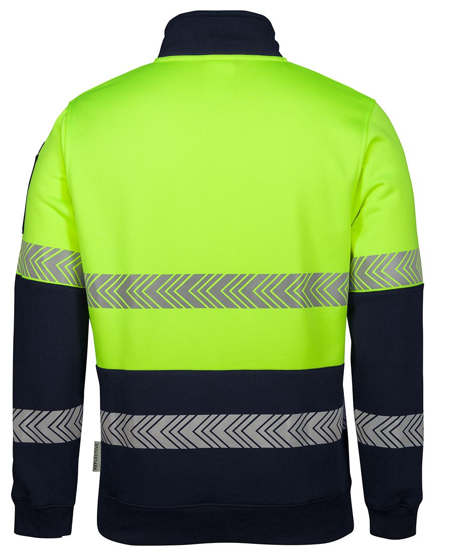 JB'S HI VIS ½ Zip Segmented Tape Fleecy - Kiwi Workgear