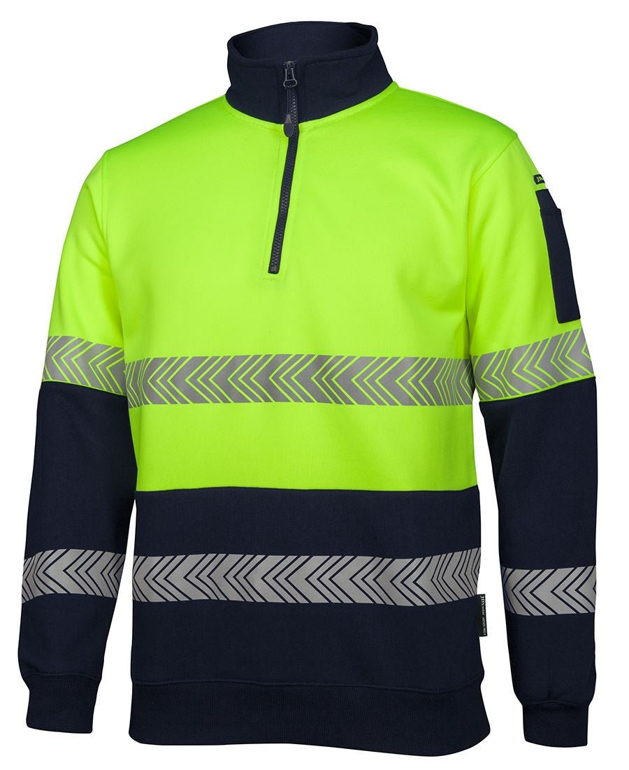 JB'S HI VIS ½ Zip Segmented Tape Fleecy - Kiwi Workgear