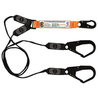 Thumbnail for LINQ - Elite Double Leg Shock Absorbing Webbing Lanyard With Hardware Sn & Sd X2 - Kiwi Workgear