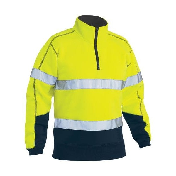 Bisley Taped Hi-Vis 1/4 Zip Fleece Pullover