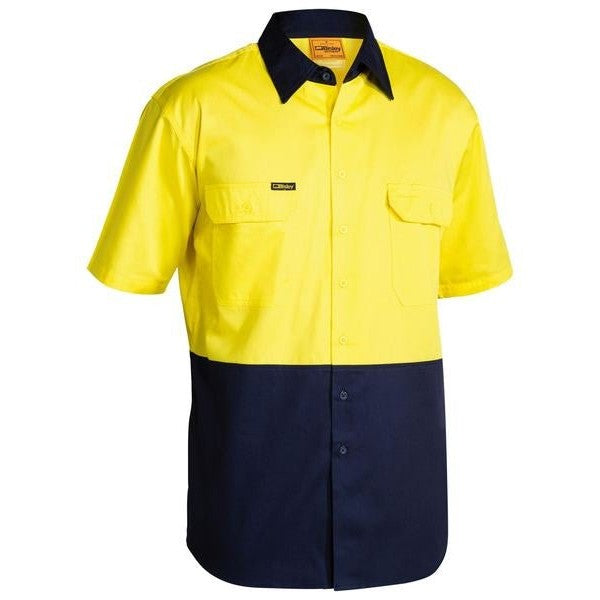 Bisley Hi Vis Cool Lightweight Drill Shirt S/S - 2 Tone | Button Down Shirts NZ