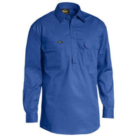 Thumbnail for Bisley Closed Front Lightweight Cotton Shirt - L/S | Button Down Shirts NZ