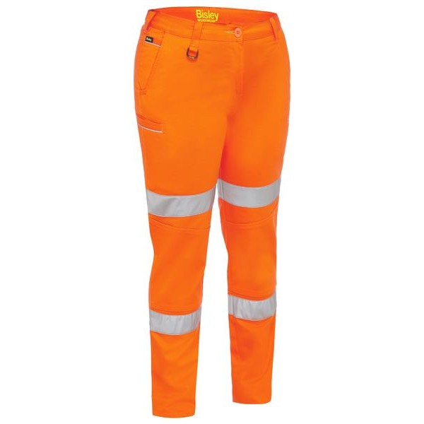 Bisley Women's Taped Mid Rise Stretch Cotton Pants NZ | Womens Stretch Pants