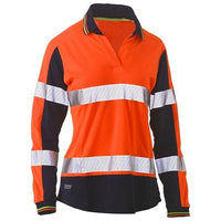 Thumbnail for Bisley Women''s Taped Two Tone Hi‑Vis V‑Neck Polo - Workwear NZ | Womens Hi Vis Polo