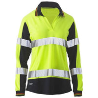 Thumbnail for Bisley Women''s Taped Two Tone Hi‑Vis V‑Neck Polo - Workwear NZ | Womens Hi Vis Polo