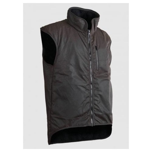 Styx Mill Oilskin Brown Fur Lined Vest - Workwear NZ | Vests