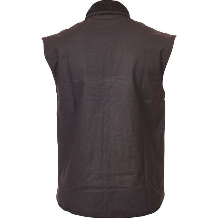 Caution Oilskin Sleeveless Vest - Brown - Workwear NZ | Vests