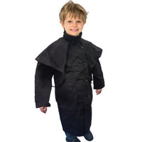 Thumbnail for Caution Children's Oilskin Long Riding Coat - Brown NZ
