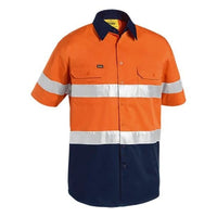 Thumbnail for Bisley Taped Hi Vis Cool Lightweight Shirt S/S - Workwear | Button Down Shirts NZ