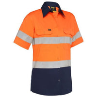 Thumbnail for Bisley Women's Taped Hi Vis Cool Lightweight Drill Shirt NZ | Womens Hi Vis Shirt