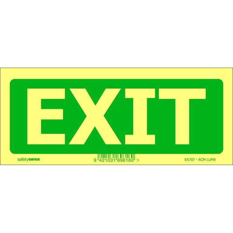 Safety Genius Exit Sign 340×200 (Luminous)