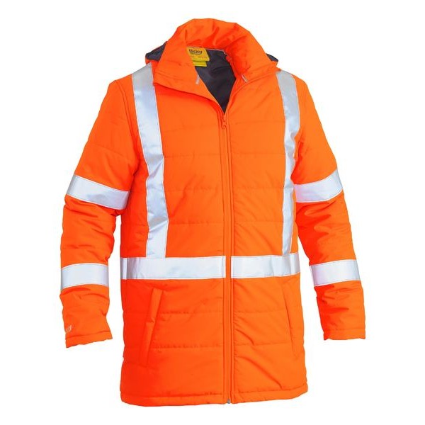 Bisley Taped Hi-Vis Puffer Jacket - Workwear JA NZ | Hi Vis Jacket