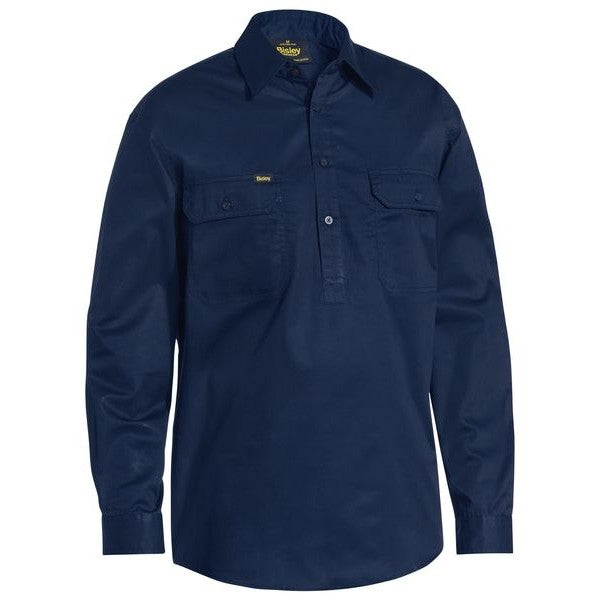 Bisley Closed Front Lightweight Cotton Shirt - L/S | Button Down Shirts NZ