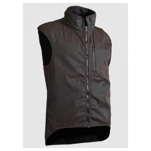 Styx Mill Oilskin Brown Wool Lined Vest - Workwear NZ | Vests