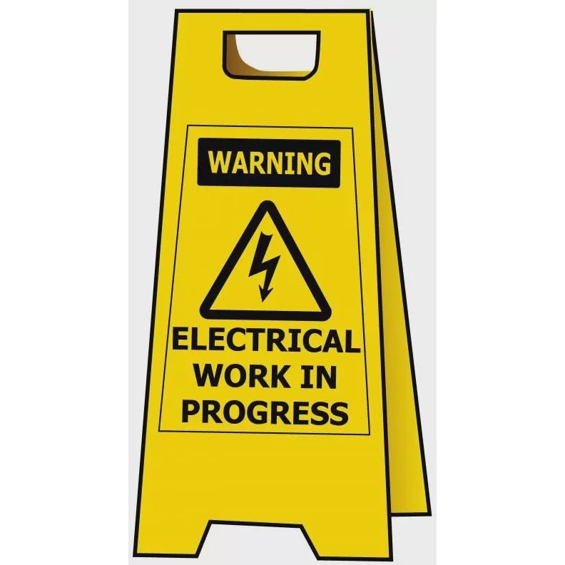 Safety Genius Free Standing Warning- "Electrical Work i NZ | SA...