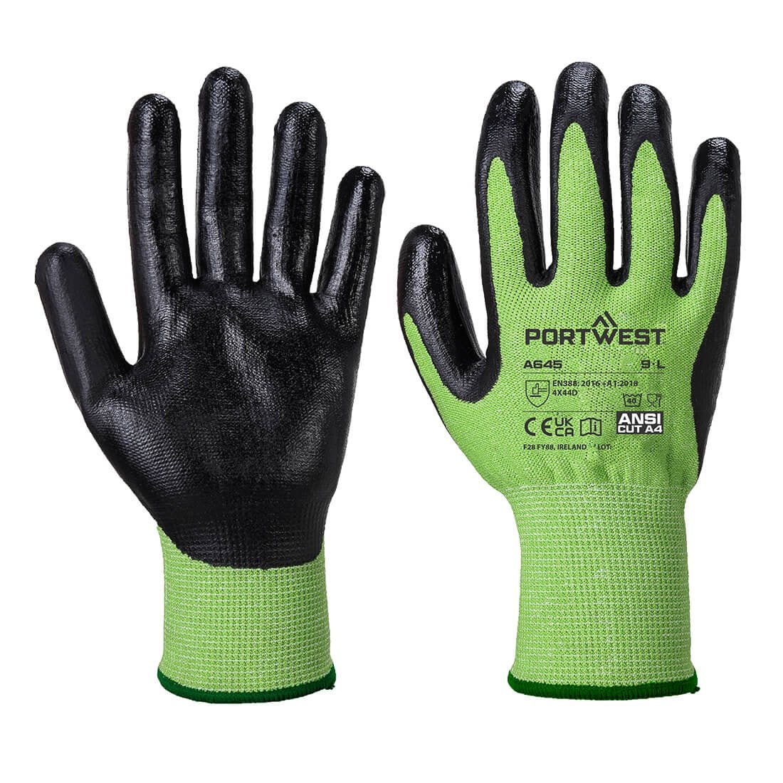 Portwest A645 - Green Cut Glove - Nitrile Foam - Kiwi Workgear