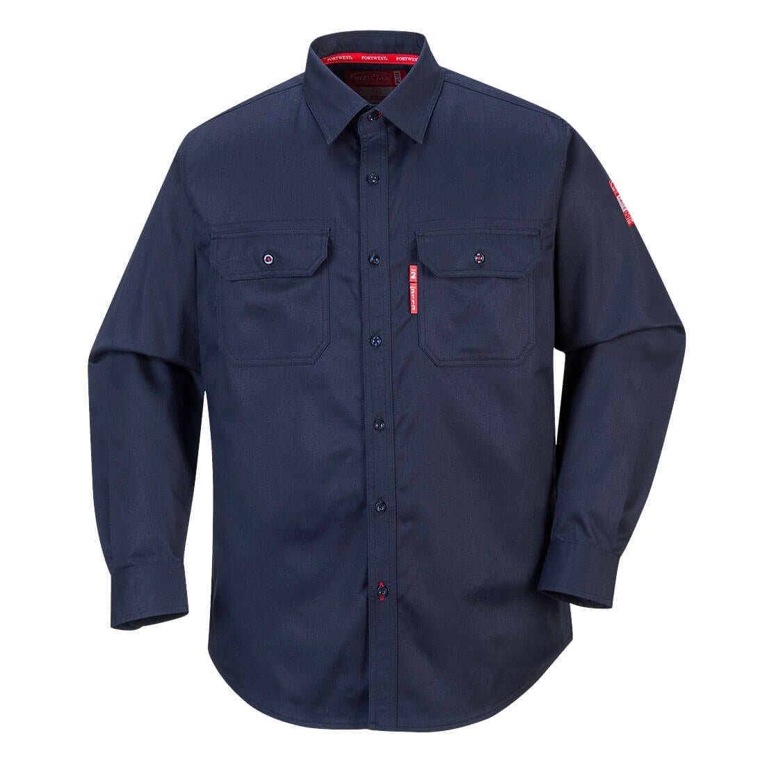 Portwest FR89 Bizflame 88/12 FR Work Shirt - Navy - Kiwi Workgear