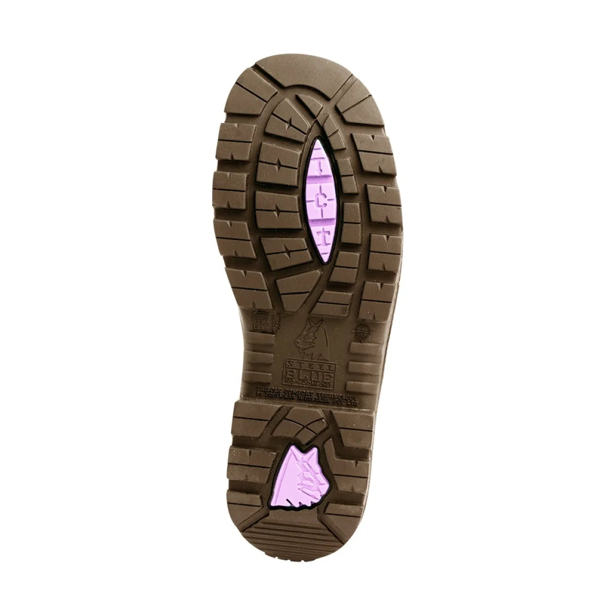 Steel Blue Argyle Zip Ladies Scuff WP - Brown