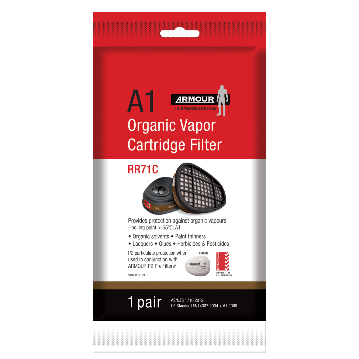 Armour Organic Vapor Cartridge - A1