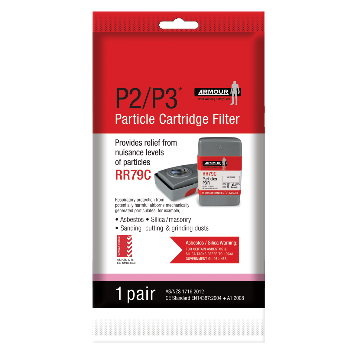 Armour Hard Case Particulate Cartridge Filter - P2/P3