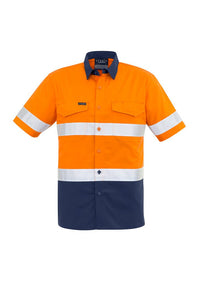 Thumbnail for Syzmik Mens Rugged Cooling HI Vis Taped Short Sleeve Shirt - Kiwi Workgear