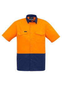 Thumbnail for Syzmik Men's Rugged Cooling Spliced S/S Shirt - Kiwi Workgear
