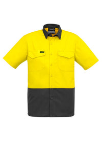 Thumbnail for Syzmik Men's Rugged Cooling Spliced S/S Shirt - Kiwi Workgear