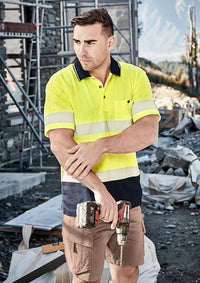 Thumbnail for Syzmik Unisex Hi Vis Segmented S/S Polo - Kiwi Workgear